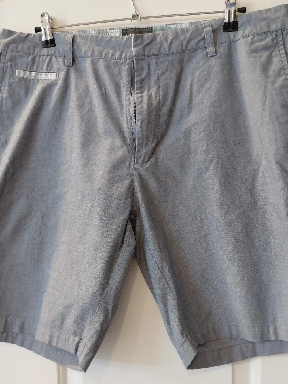 Linksoul Men's Chambray Light Gray Flat-Front Shorts